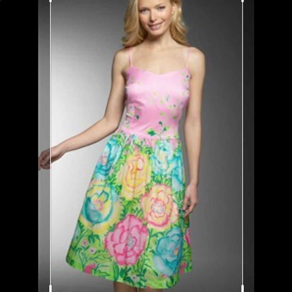 Lilly Pulitzer Pink Floral Midi Dress